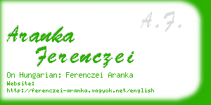 aranka ferenczei business card